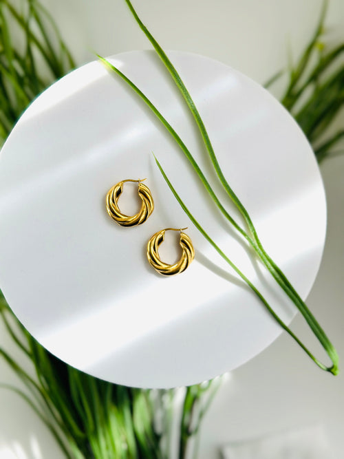 TIMEZI TWIST HOOPS (GOLD & SILVER)